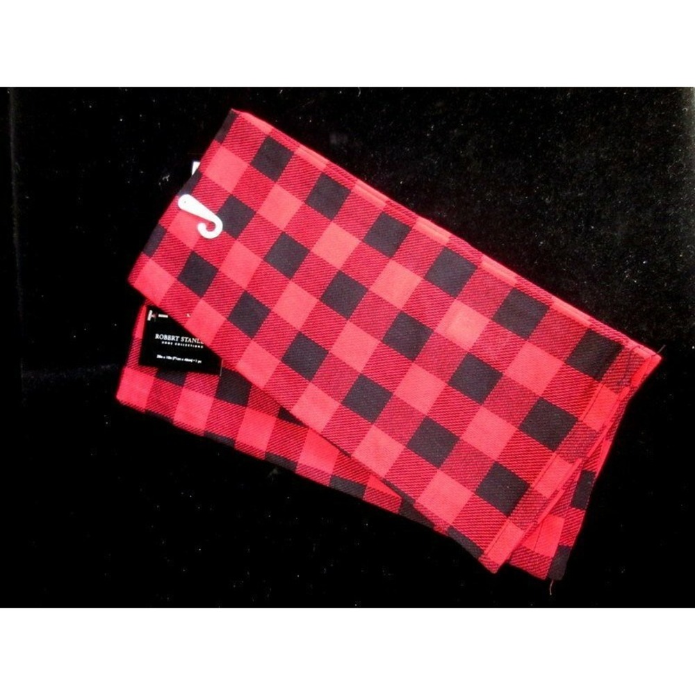 Robert Stanley Northwood Lodge 2 Christmas Tea Towels Black/Red Buffalo Check